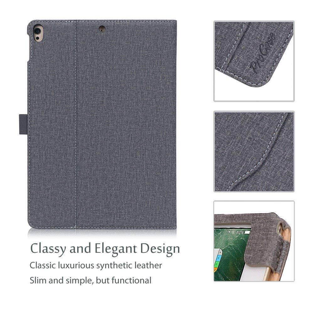 ProCase iPad Pro 10.5 Case - Vintage Stand Folio Case Cover for Apple iPad Pro 10.5 Inch 2017, Multiple Viewing Angles, with Apple Pencil Holder -Grey