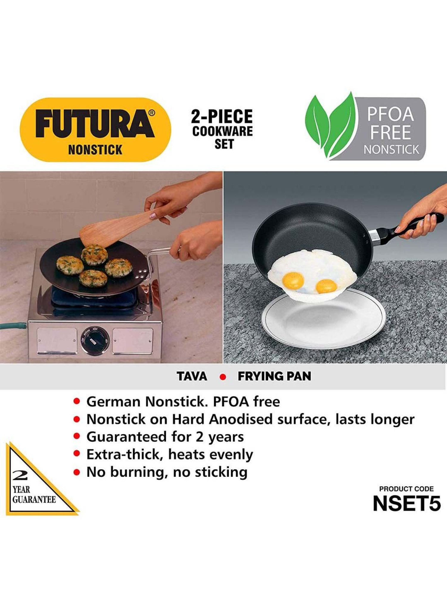 Hawkins Futura Black Aluminium 2 Piece Cookware Set