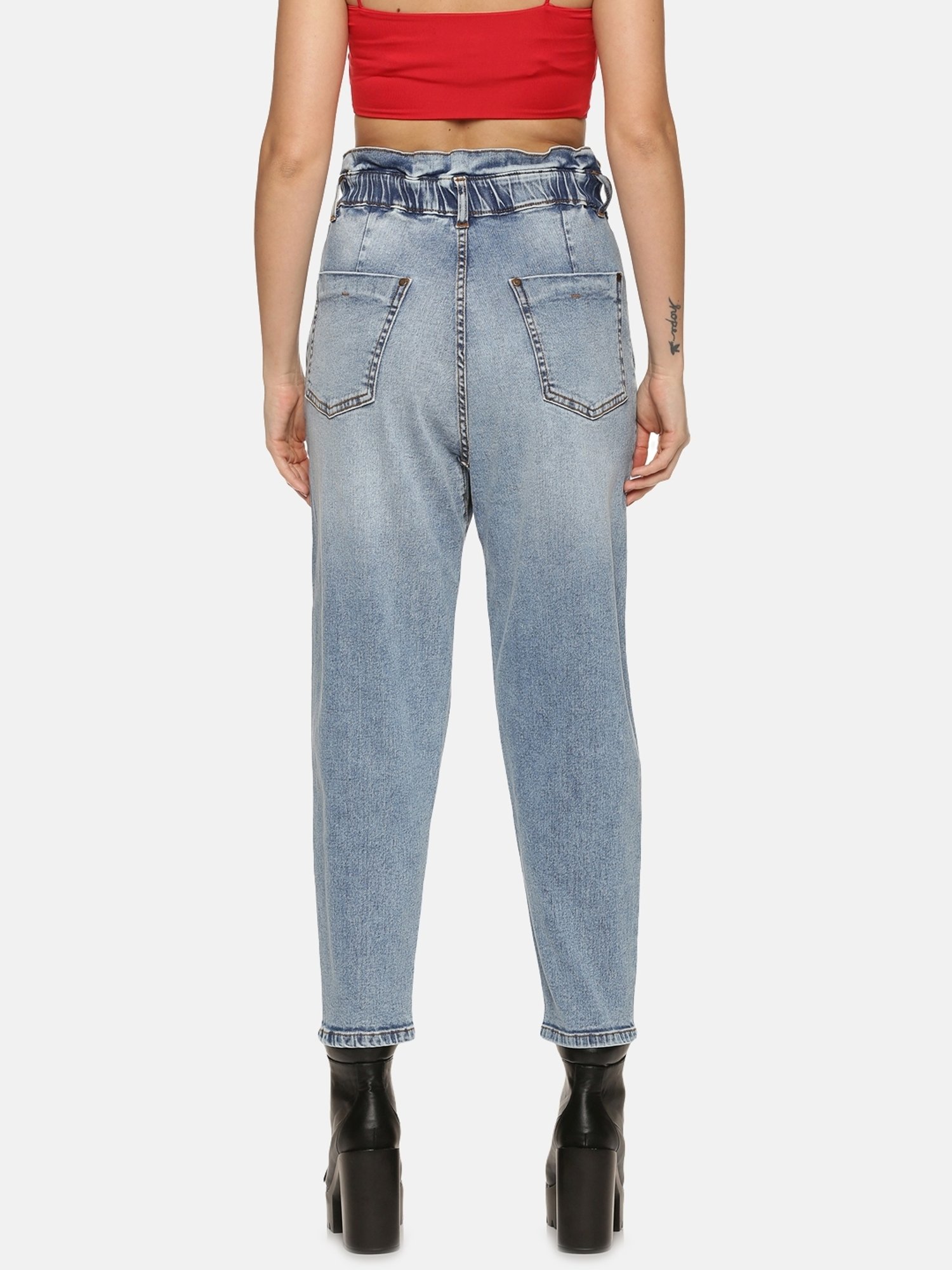 ISU Blue Cotton High Rise Jeans