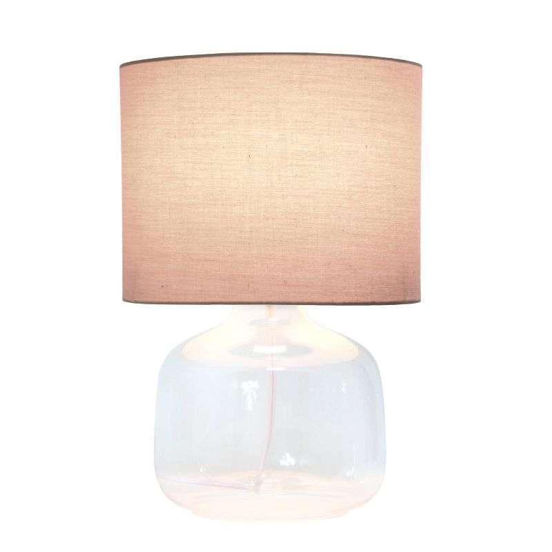 Glass Table Lamp with Fabric Shade Gray - Simple Designs