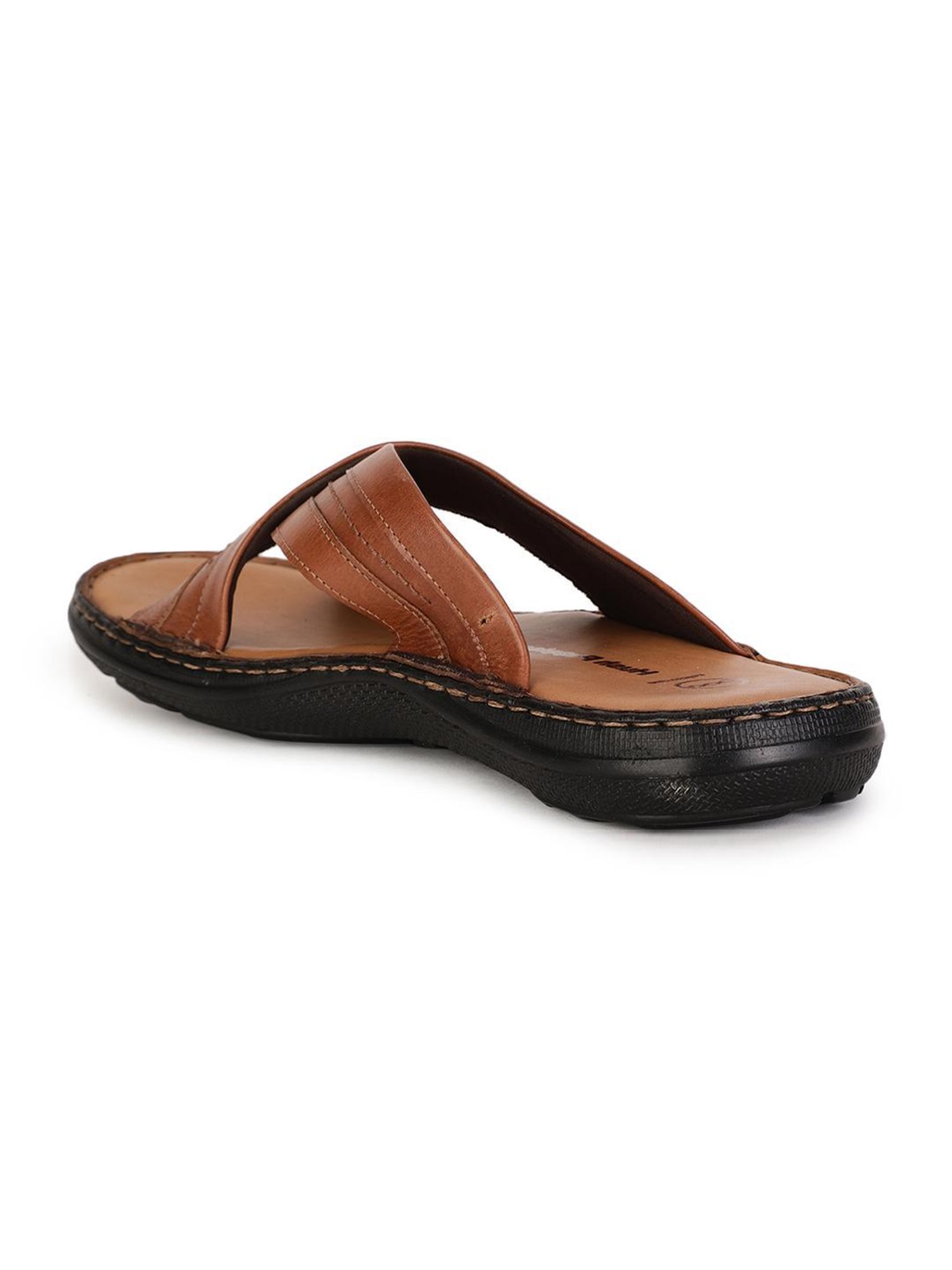 Hush Puppies by Bata Men's Brown Cross Strap Sandals