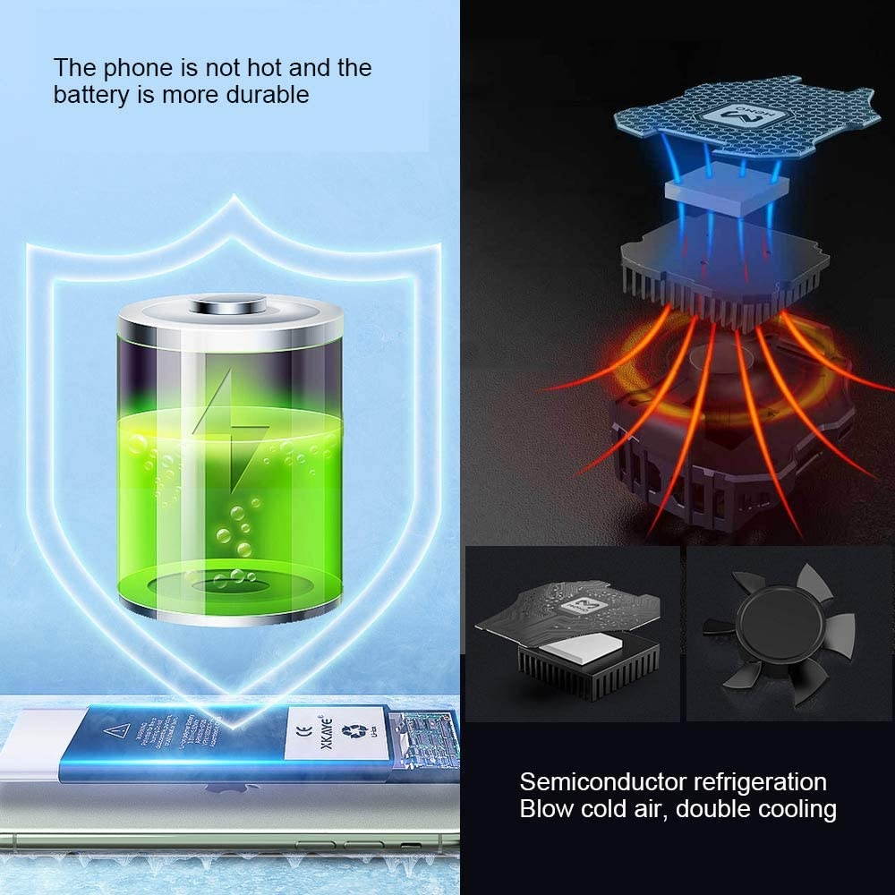 IVY Semiconductor Refrigeration Phone Cooling Fan [Upgraded Version] for Android iOS Game Radiator Portable - Blue