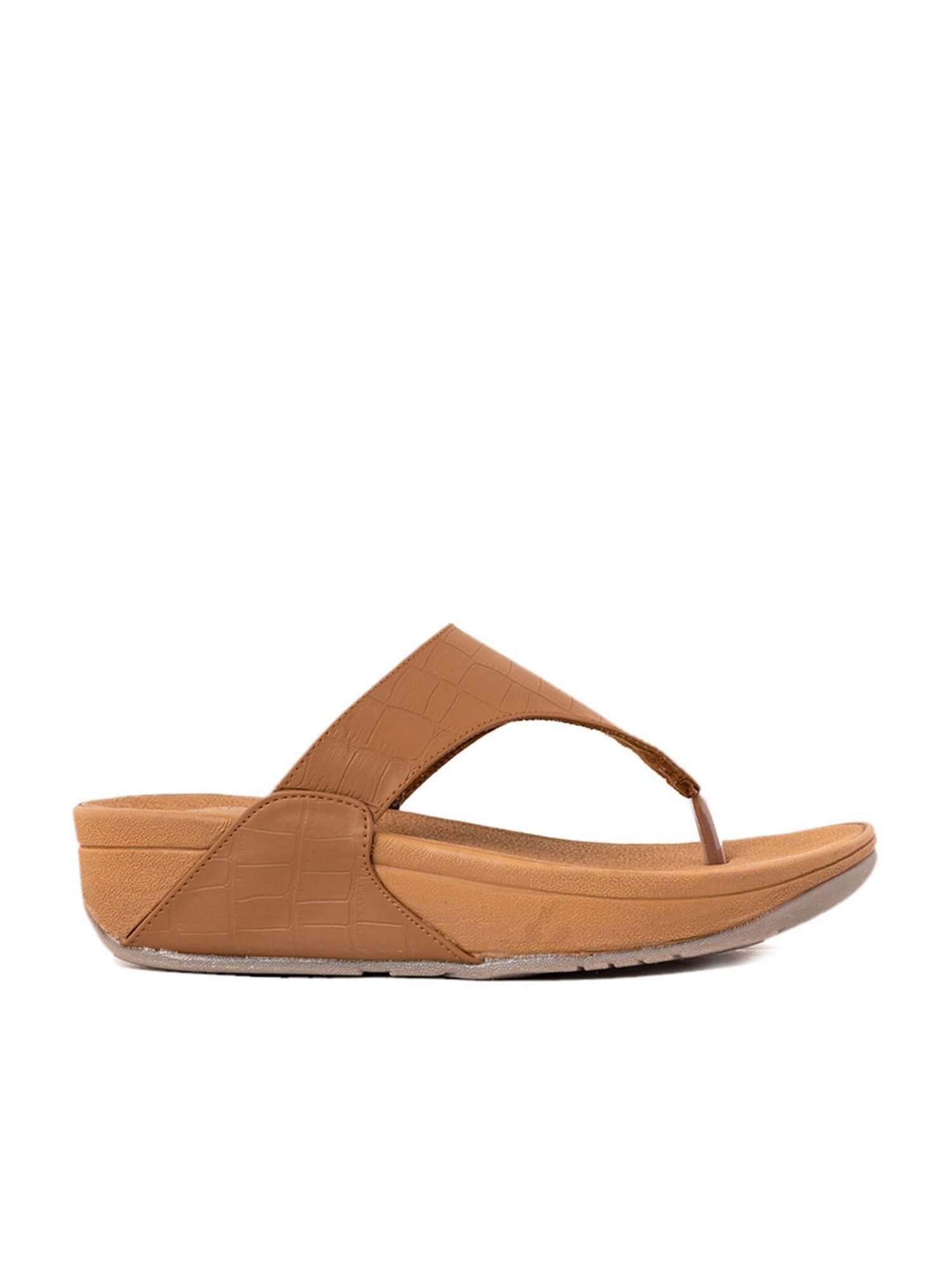 Khadim Women's Brown Thong Wedges