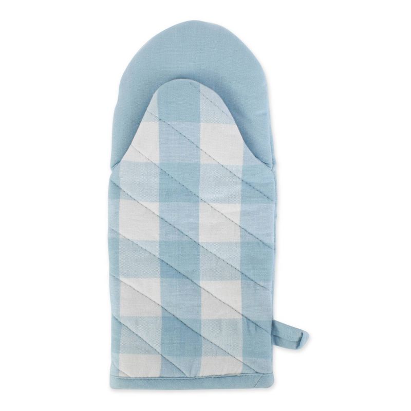 2pc Cotton Buffalo Check Oven Mitt and Pot Holder Set Blue - Design Imports