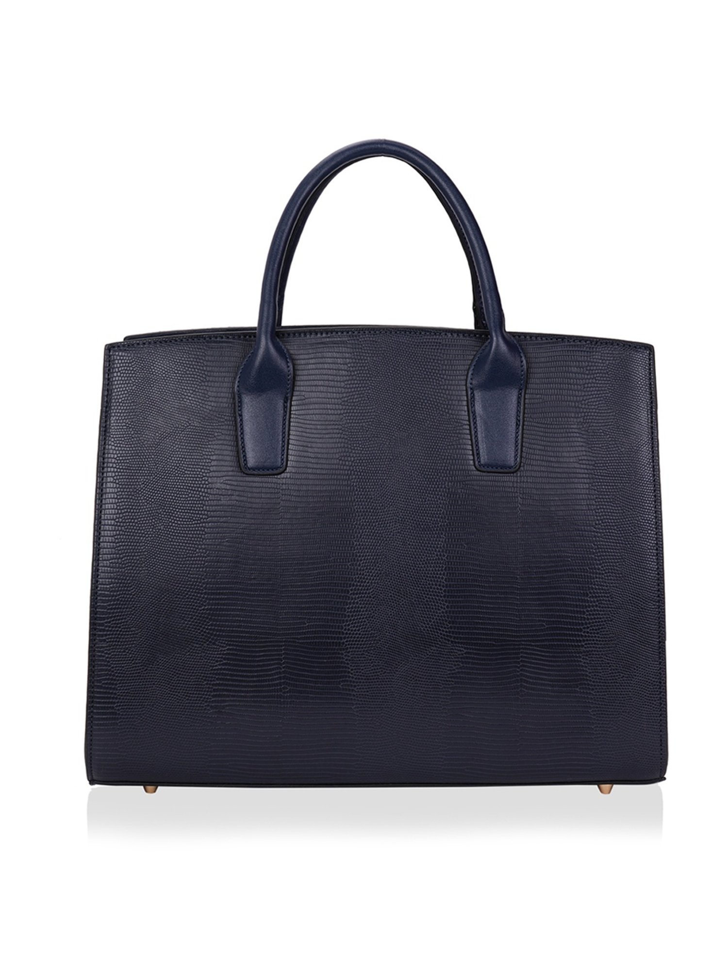 Lavie Liz Ellon Navy Synthetic Textured Laptop Handbag