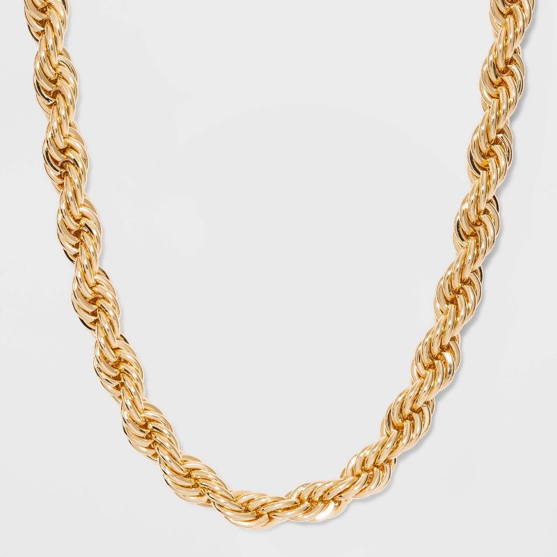 SUGARFIX by BaubleBar Braided Link Chain Statement Necklace - Gold