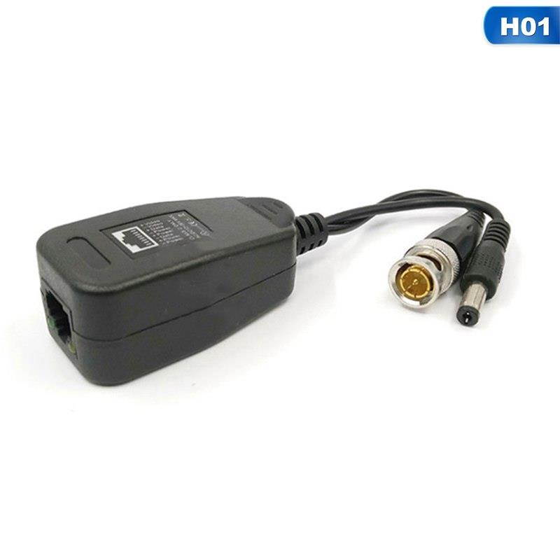 1 Pair 12-36VDC/AC Passive CCTV Coax BNC Video Power Balun Transceiver to RJ45 Connector