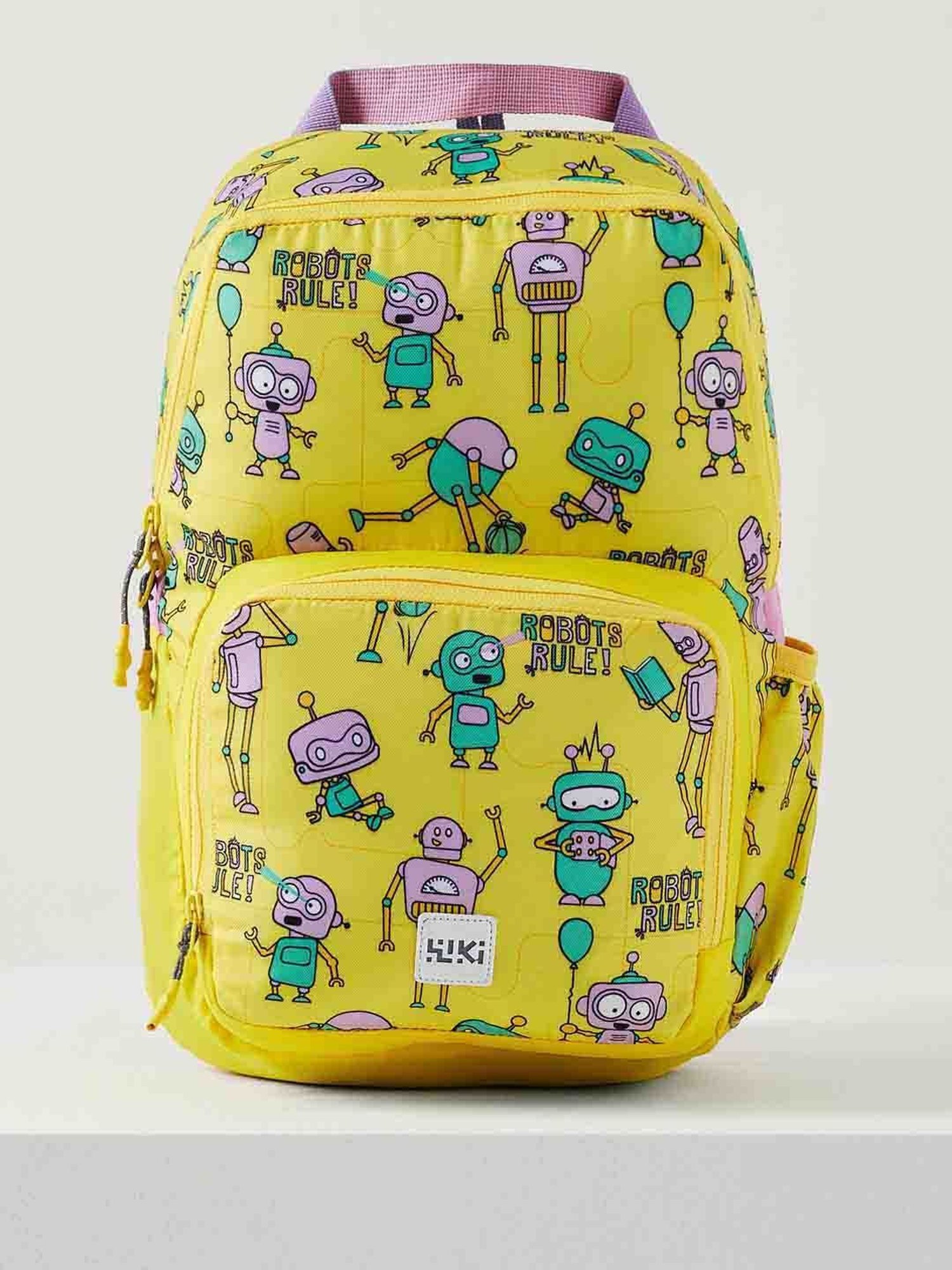 Wiki Back to School Champ 1 Yellow Polyester Printed Backpack - 11 Ltrs