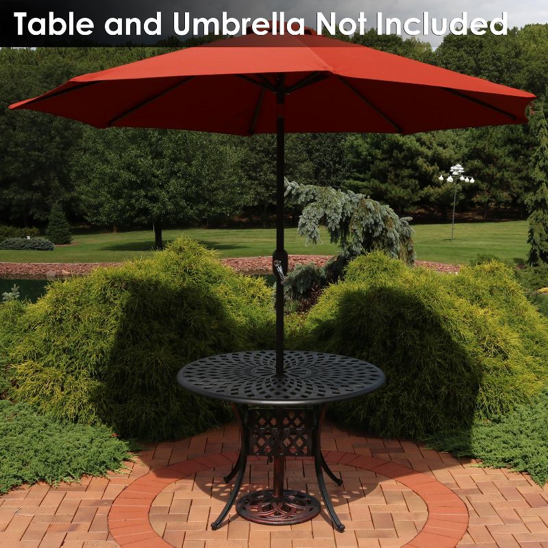 Sunnydaze Outdoor Heavy-Duty Cast Iron Celtic Knot Design Patio Yard Round Umbrella Base Stand - 17" - Bronze