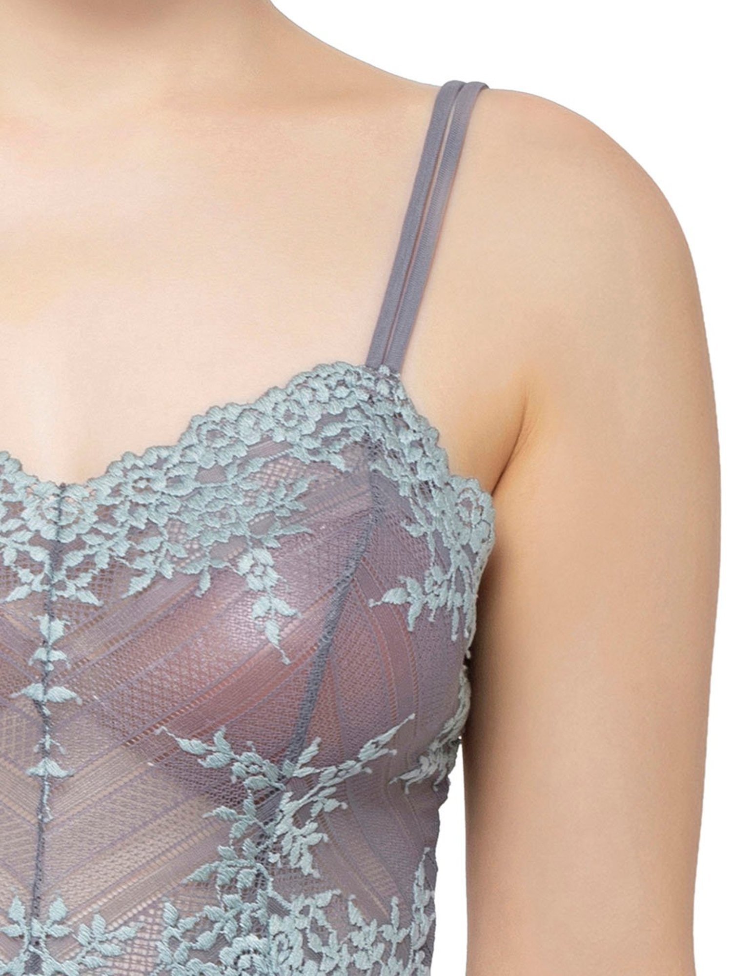 Wacoal Embrace Lace Short Lacy Baby Doll Chemise - Grey