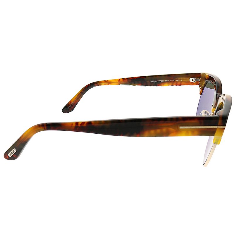 Tom Ford Harry FT0597 55N Unisex Square Sunglasses Yellow Havana Gold 51mm