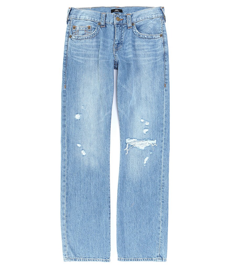 True Religion Ricky Nicks Destruction Straight-Fit Jeans