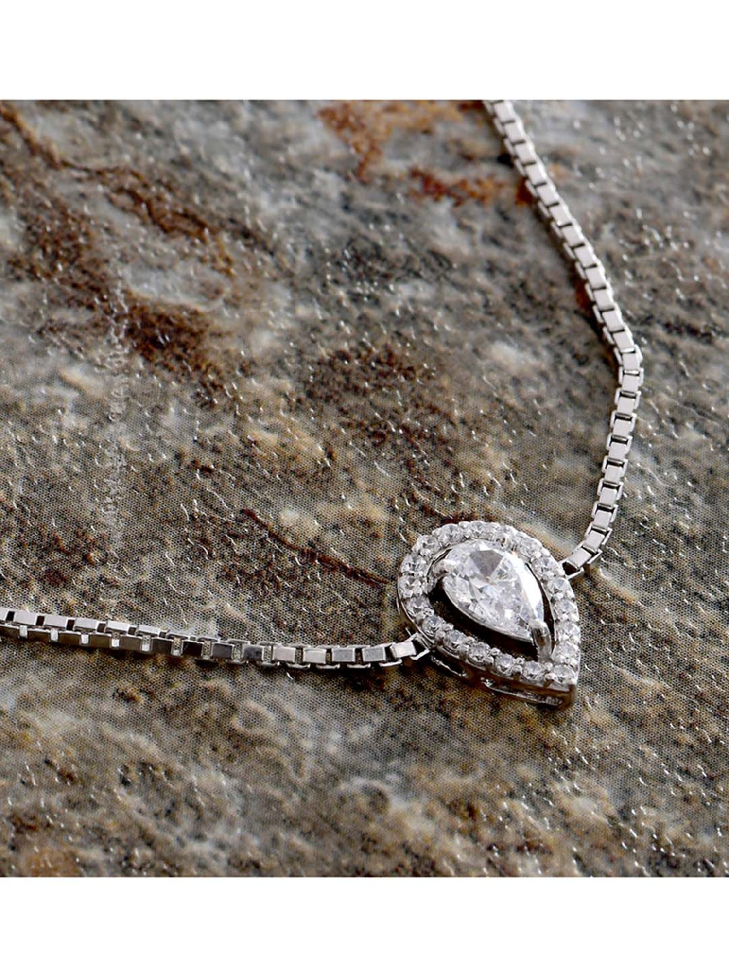 Clara Pear 92.5 Sterling Silver Swarovski Zirconia Bracelet