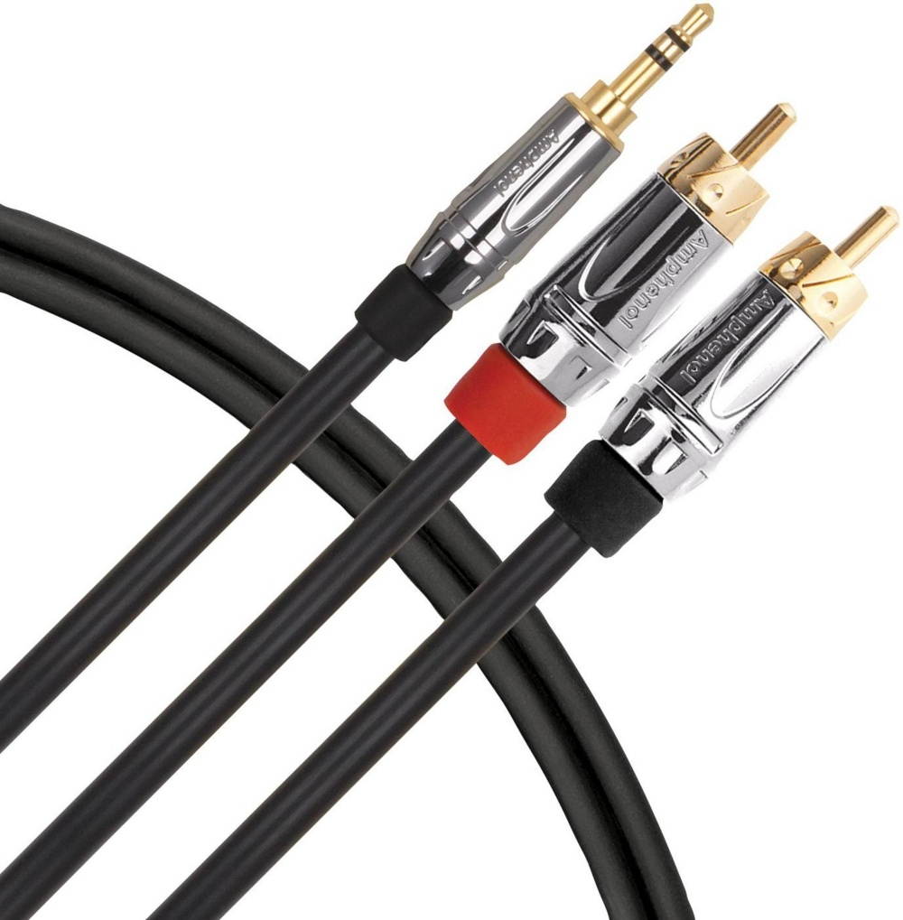 Livewire Elite Interconnect Y-Cable 3.5 mm TRS Male to RCA Male 9 ft. Black