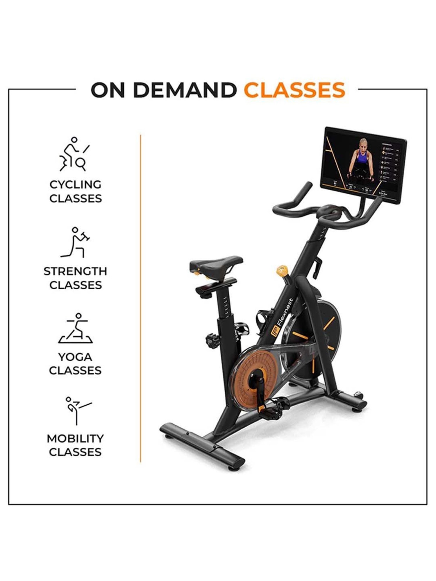 Flexnest Flexbike Plus Bluetooth Spin Bike Exercise Cycle for Home Gym Workout