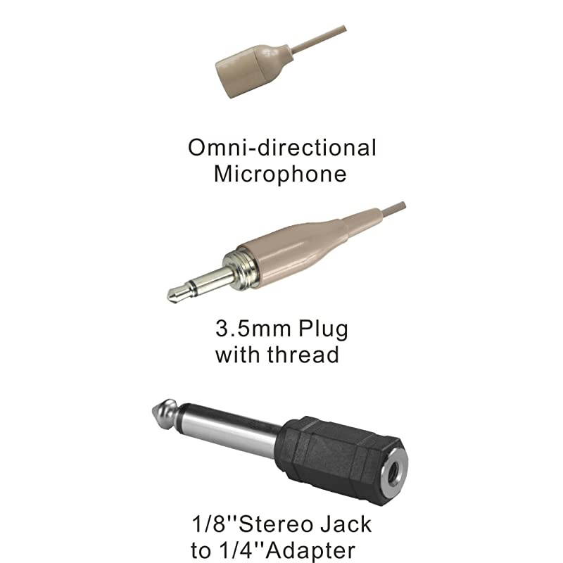 Double Earhook Wired Headset Boom OmniDirectional Microphone for 35mm plug with thread type +14quot plug SKIN