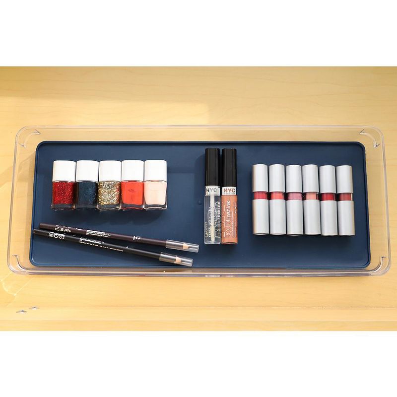 Michael Graves Design 16" x 6" Drawer Organizer with Indigo Rubber Lining