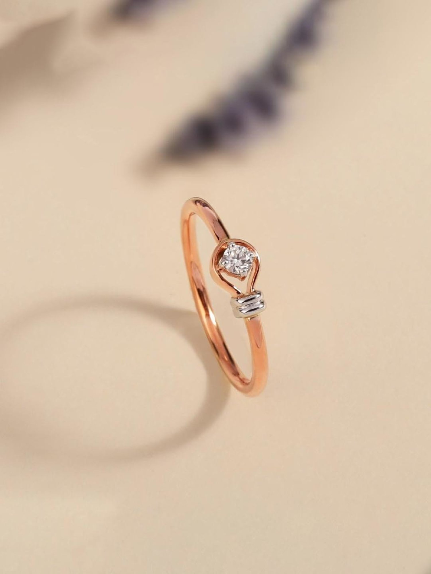 Candere by Kalyan Jewellers 18k Rose Gold & Diamond Ring for Women