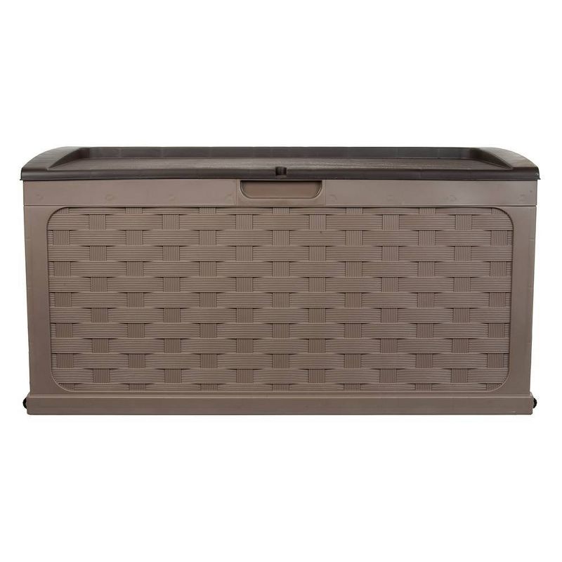 Rattan Deck Box 88 Gallon - Mocha Brown - Starplast