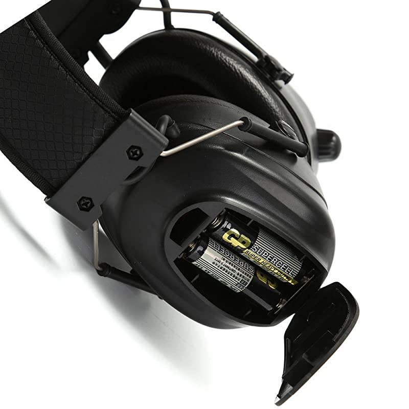 AM FM Hearing Protector, Ear Protection for Mowing, Snowblowing, Construction, Work Shops, 25dB NRR (Black)