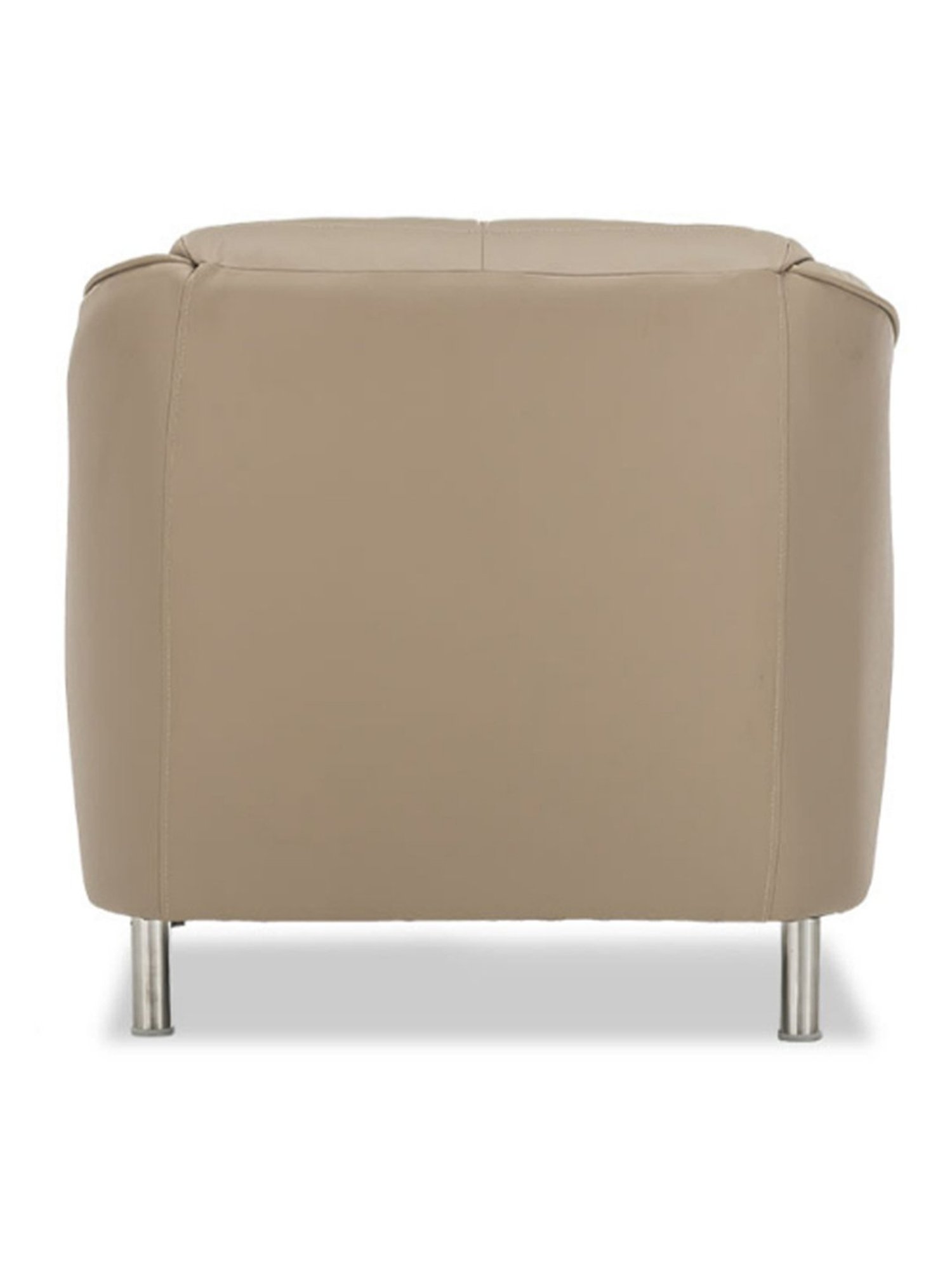 Durian Skyler Mushroom Brown Leather 1 Seater Sofa