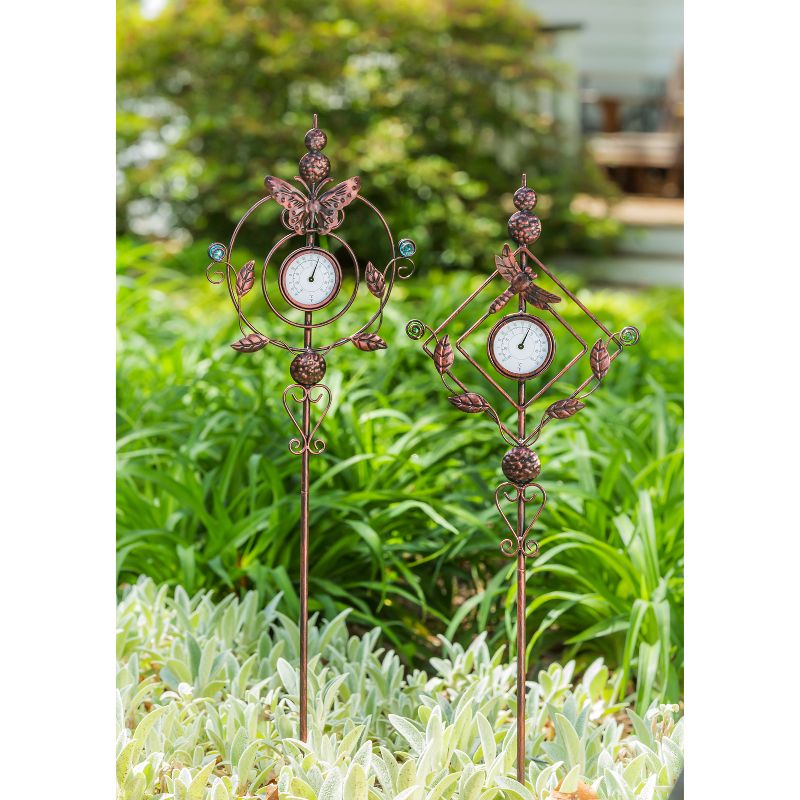 Evergreen Flag  Beautiful Dragonfly Thermometer Garden Stake - 9 x 32 x 1 Inches Homegoods and Decorations for Every Space