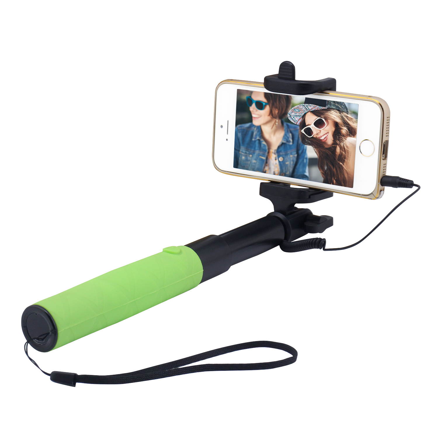 Luxury Extendable Folding Wired Selfie Stick Monopod For Samsung Galaxy S5 Note3 iphone 6 5S(Black)