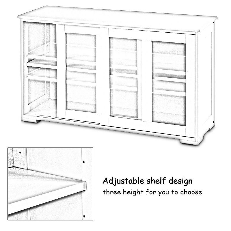 Naples Side Board White/Dark Brown - Chique