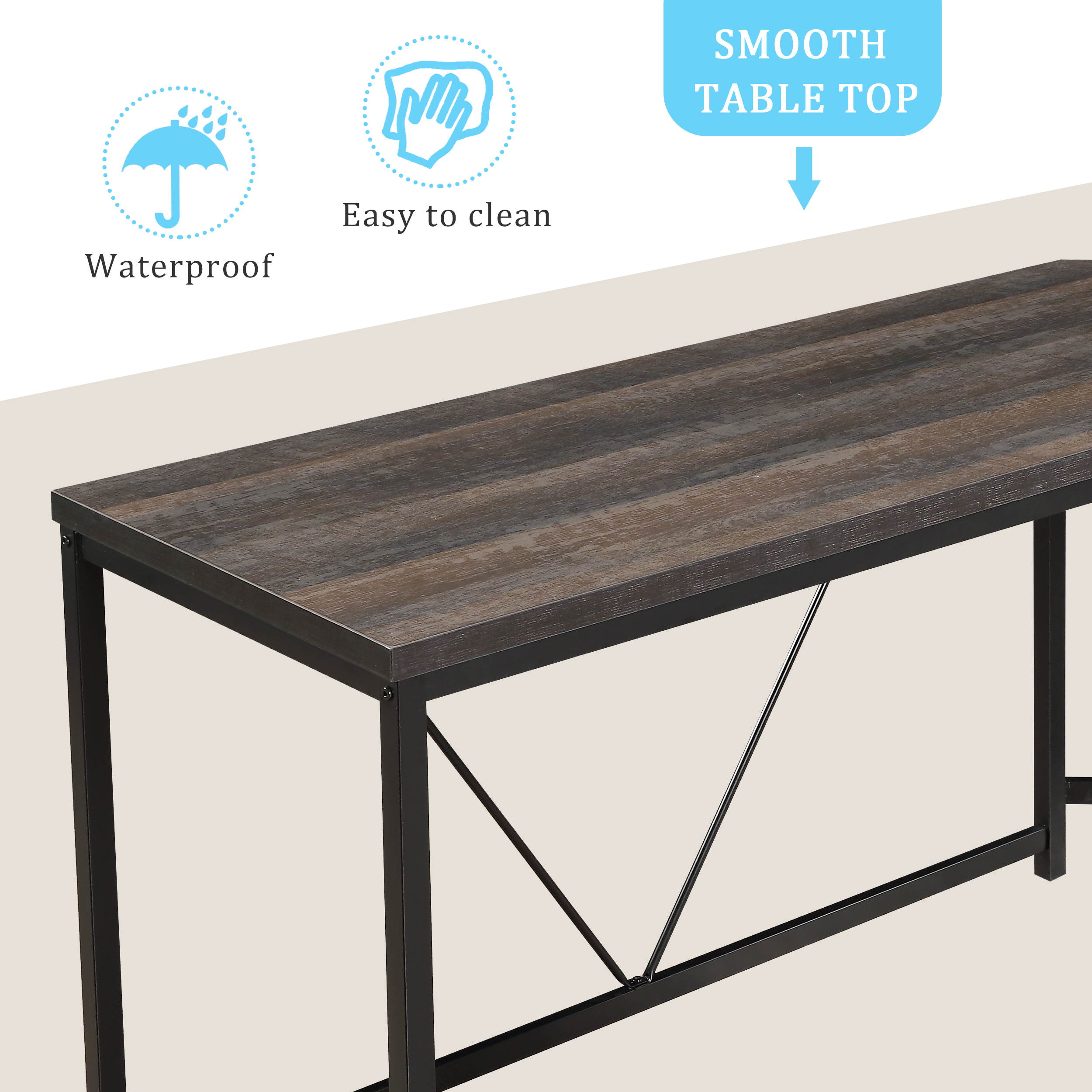 Home Office Desk L-Shaped Computer Desk Gaming Desk with 2-Tier Storage Shelves