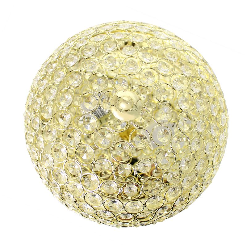 13" 2 Light Elipse Crystal Flush Mount Ceiling Gold - Elegant Designs