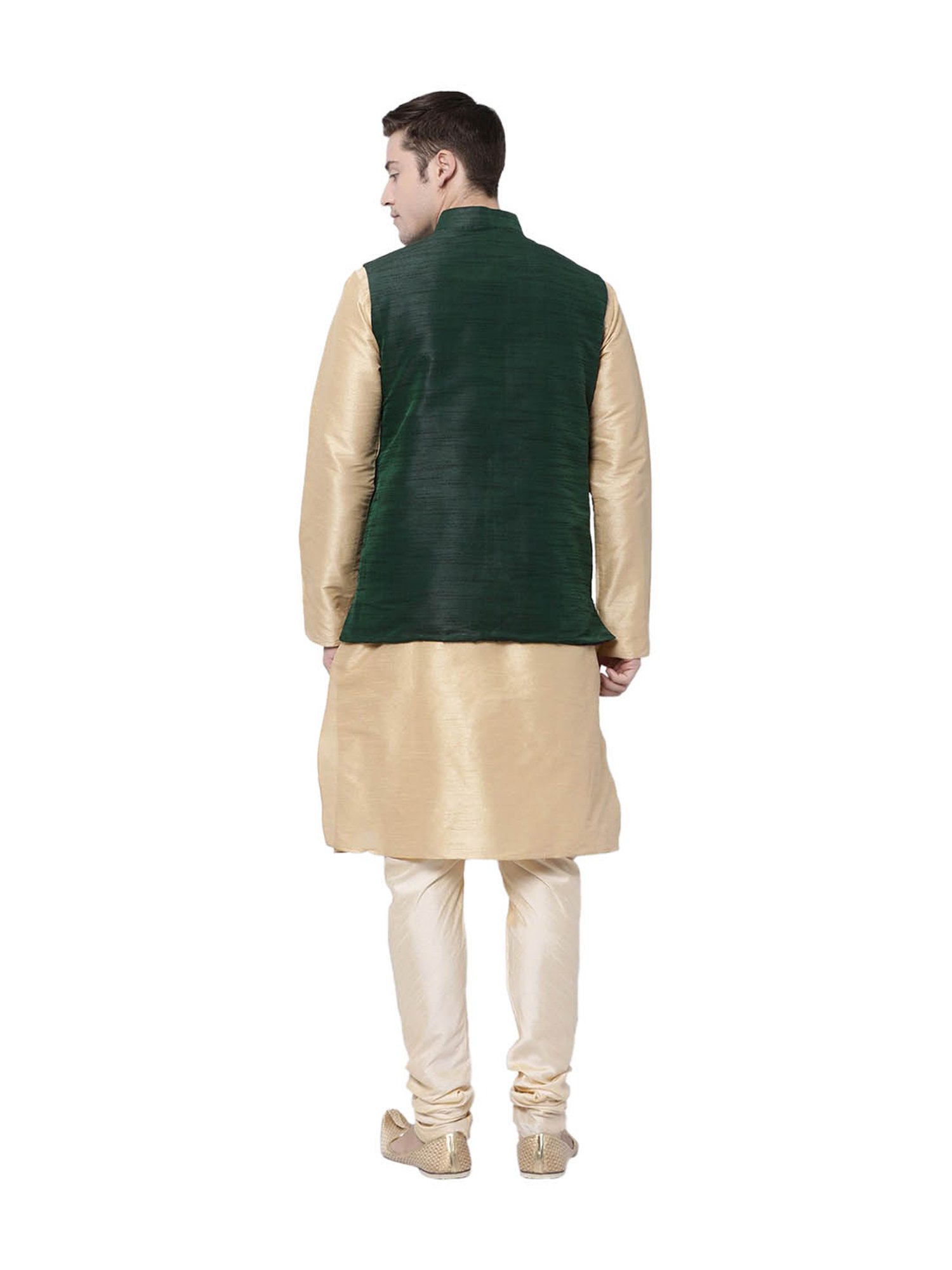 Tabard Green & Gold Mandarin Collar Suit