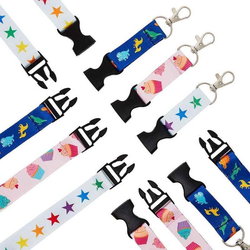 6-Pack Kids Lanyards With Detachable Buckle, 3 Designs