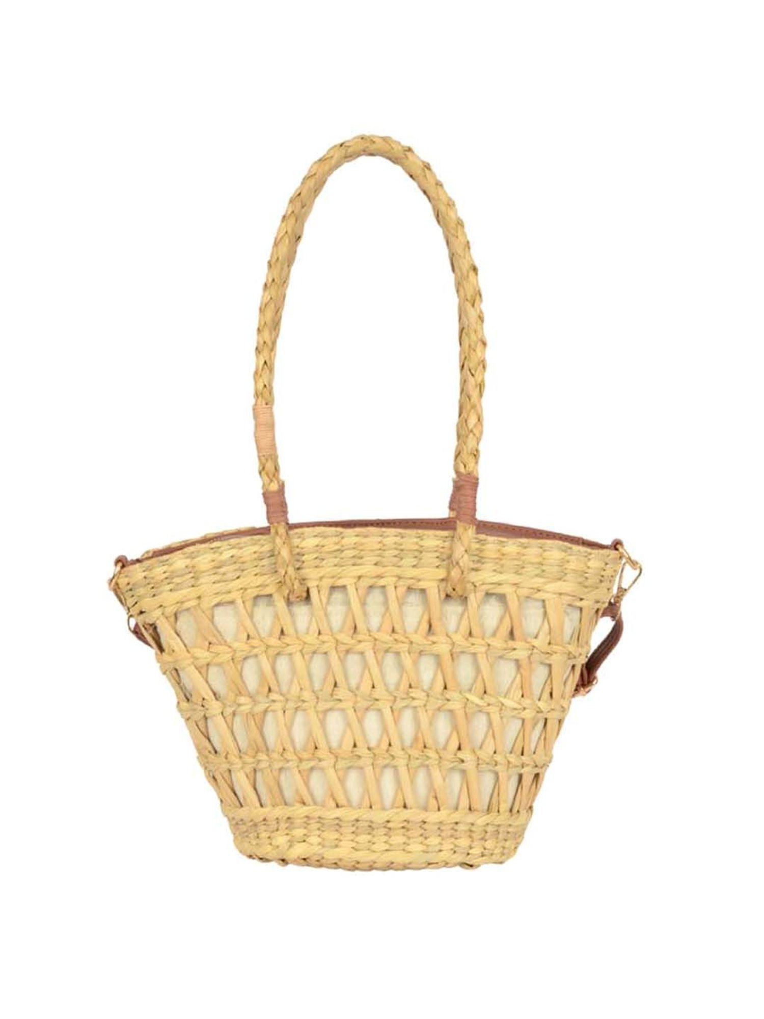 Baggit Beige Textured Medium Tote Handbag