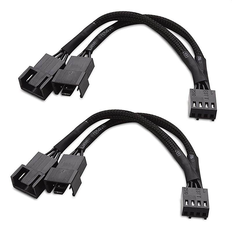 2Pack 2 Way 4 Pin PWM Fan Splitter 4 Inches