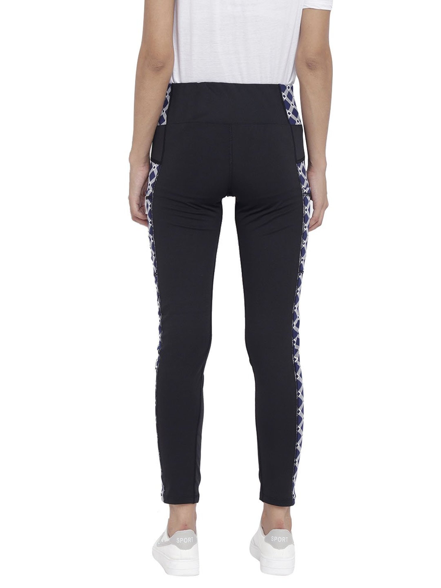 Chkokko Navy & Black Printed Tights