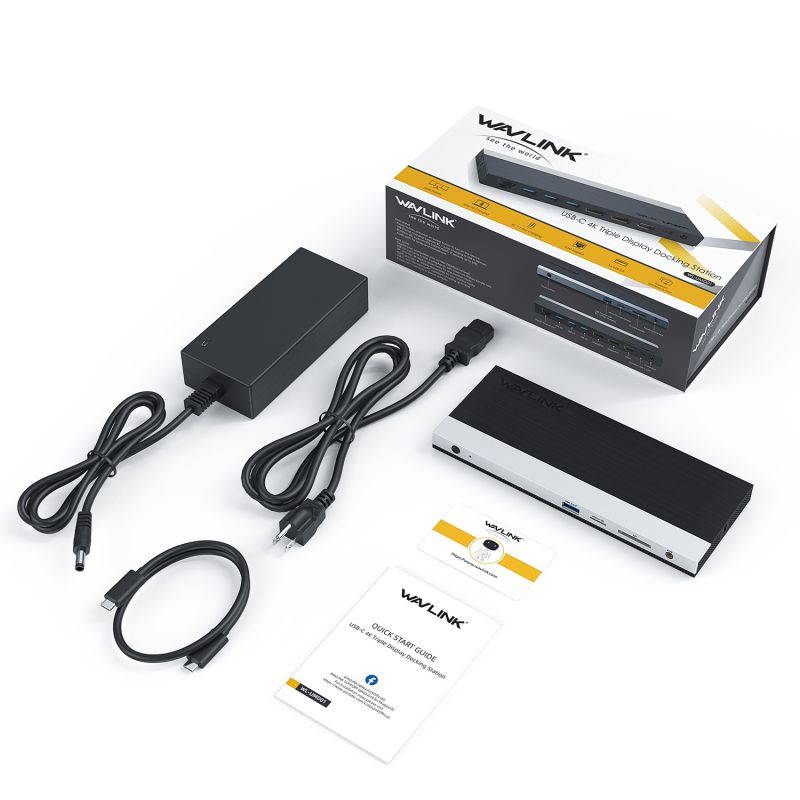 Wavlink USB C Triple Display 4K 12 in 1 USB C Docking Station, DP & HDMI &VGA with 100W PD Charging USB 3.0 & 2.0 Ports, SD TF Card Reader, Gigabit Ethernet, Audio For MacBook Pro & Windows, Linux