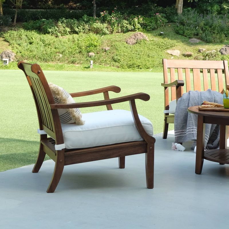 Sopra 2pc Wood Patio Lounge Chair with Cushion - White - Cambridge Casual