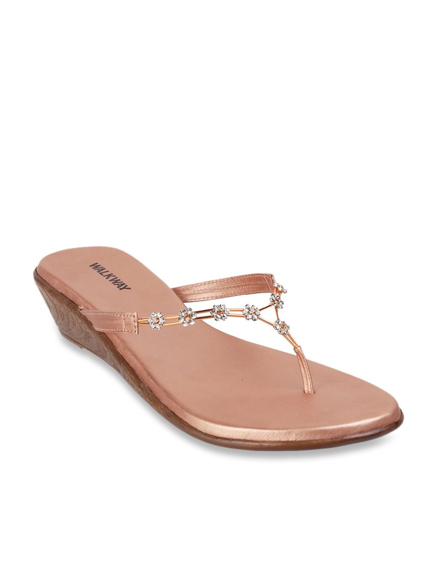 Walkway Women's Pink Thong Wedges