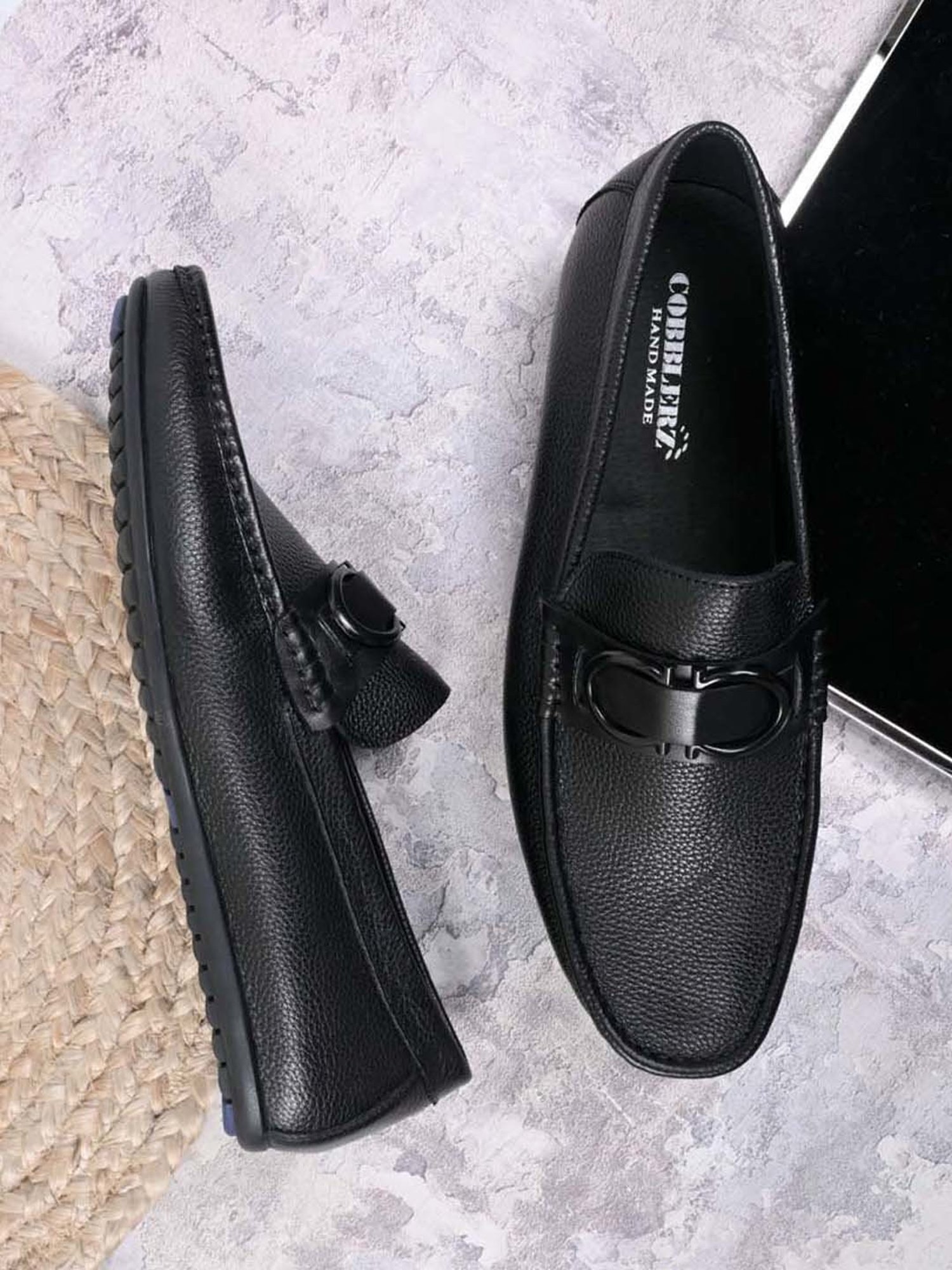 Cobblerz Men's Black Casual Loafers