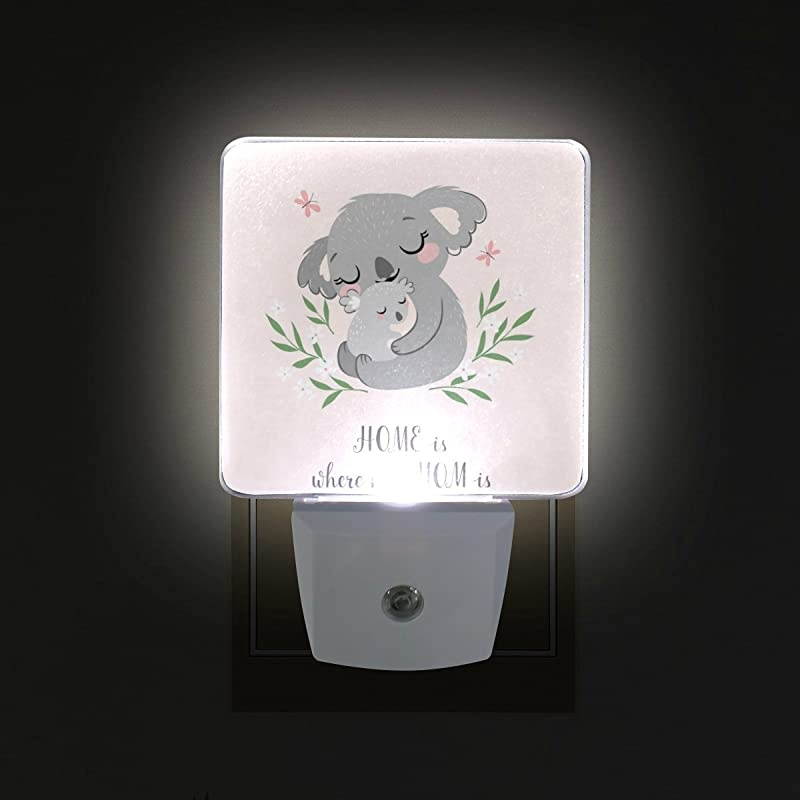Night Light Warm White LED Nightlight Cute Koala MOM and Baby for Bedroom Bathroom Hallway Stairways05W 2Pack