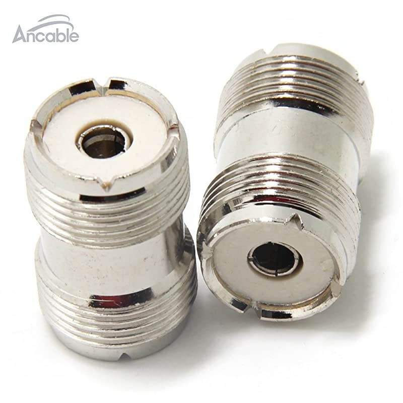 2Pack SO239 PL259 UHF Female to Female Coax Cable Barrel Adapter Connector PL259 Coupler Plug for CB HAM Radio Antenna SWR Meter