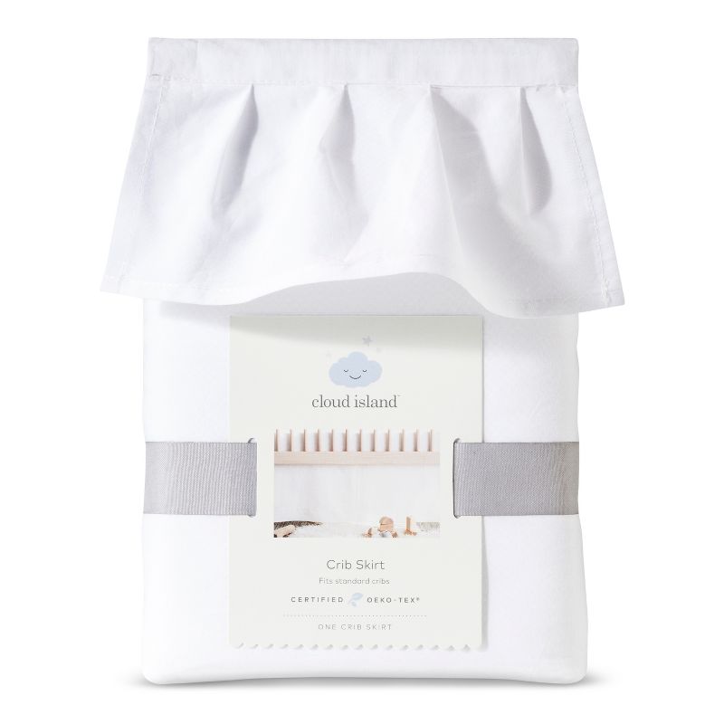 The Peanutshell Farmhouse Crib Skirt  - Gray