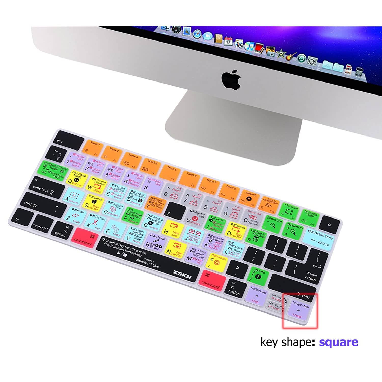 XSKN for Magic Keyboard Shortcut Ableton Live Keyboard Cover, Durable Ableton Hotkeys Silicone Keyboard Skin for Apple Magic Keyboard (MLA22LL/A, MLA22B/A)