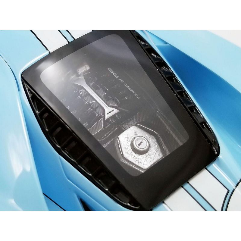 2020 Ford GT #1 Heritage Edition "1966 Le Mans" Light Blue with Red and White Stripes 1/18 Model Car by GT Spirit for ACME