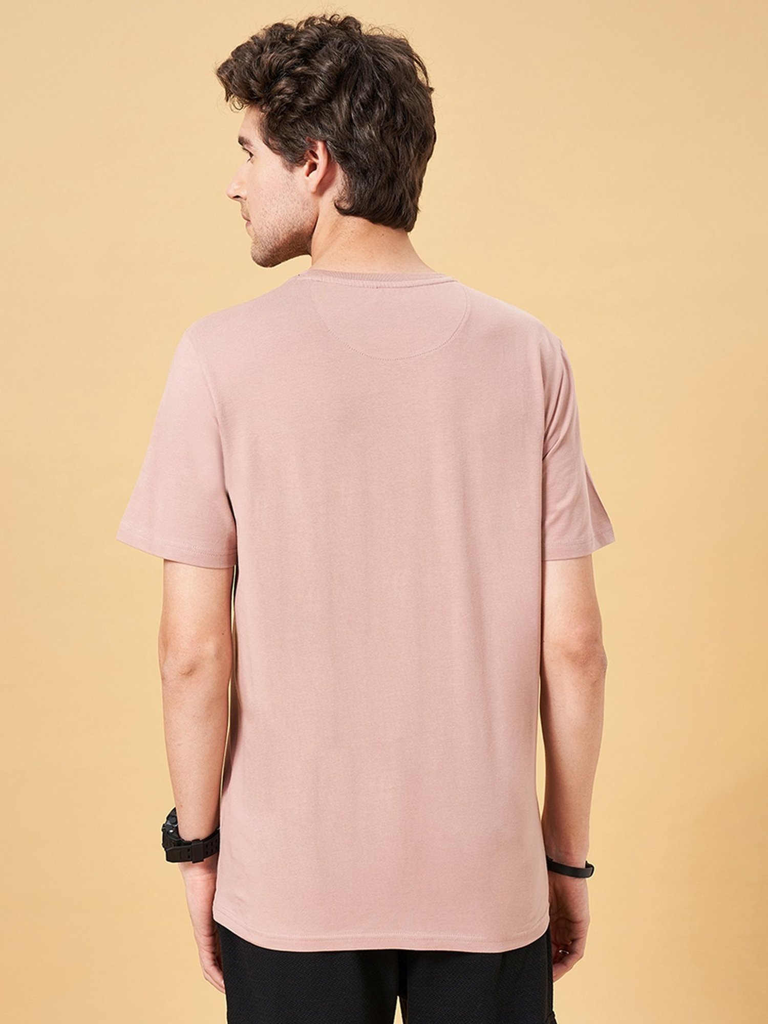 Street 808 by Pantaloons Misty Rose Regular Fit Printed T-Shirt