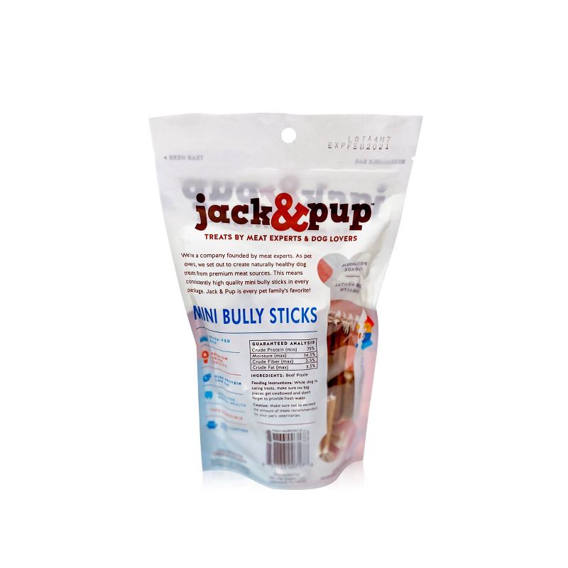 Jack & Pup Beef Mini Bully Sticks Dog Treats - 7.8oz