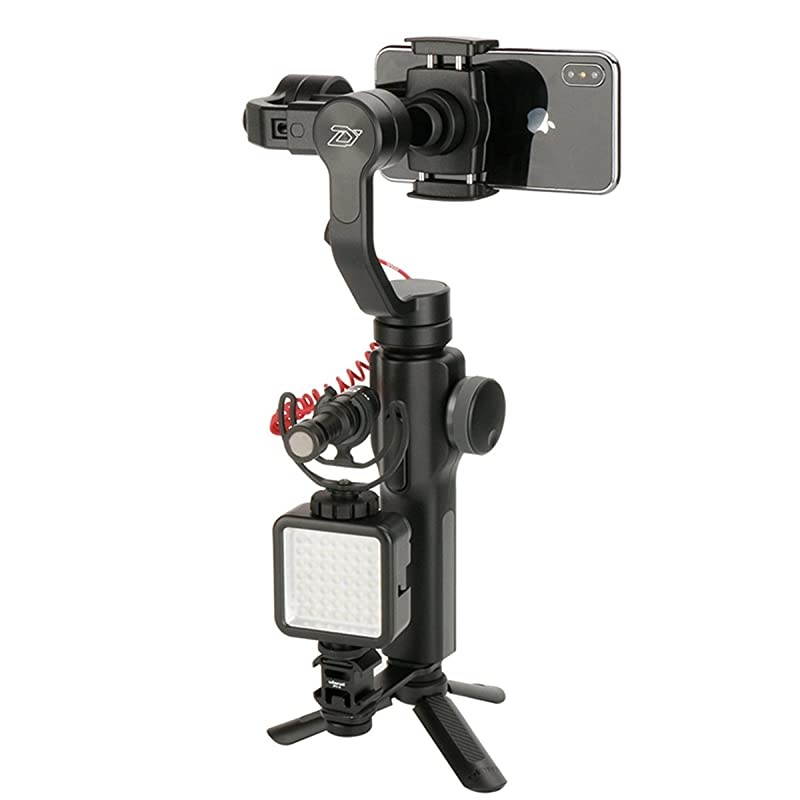 Cold Shoe Mount Gimbal Extension Bracket, Universal Mic Stand and Light Mount Plate Adapter for Zhiyun Smooth 4/Smooth Q/DJI OSMO Mobile 2/Feiyu Vimble 2 Gimbal Stabilizer Accessories