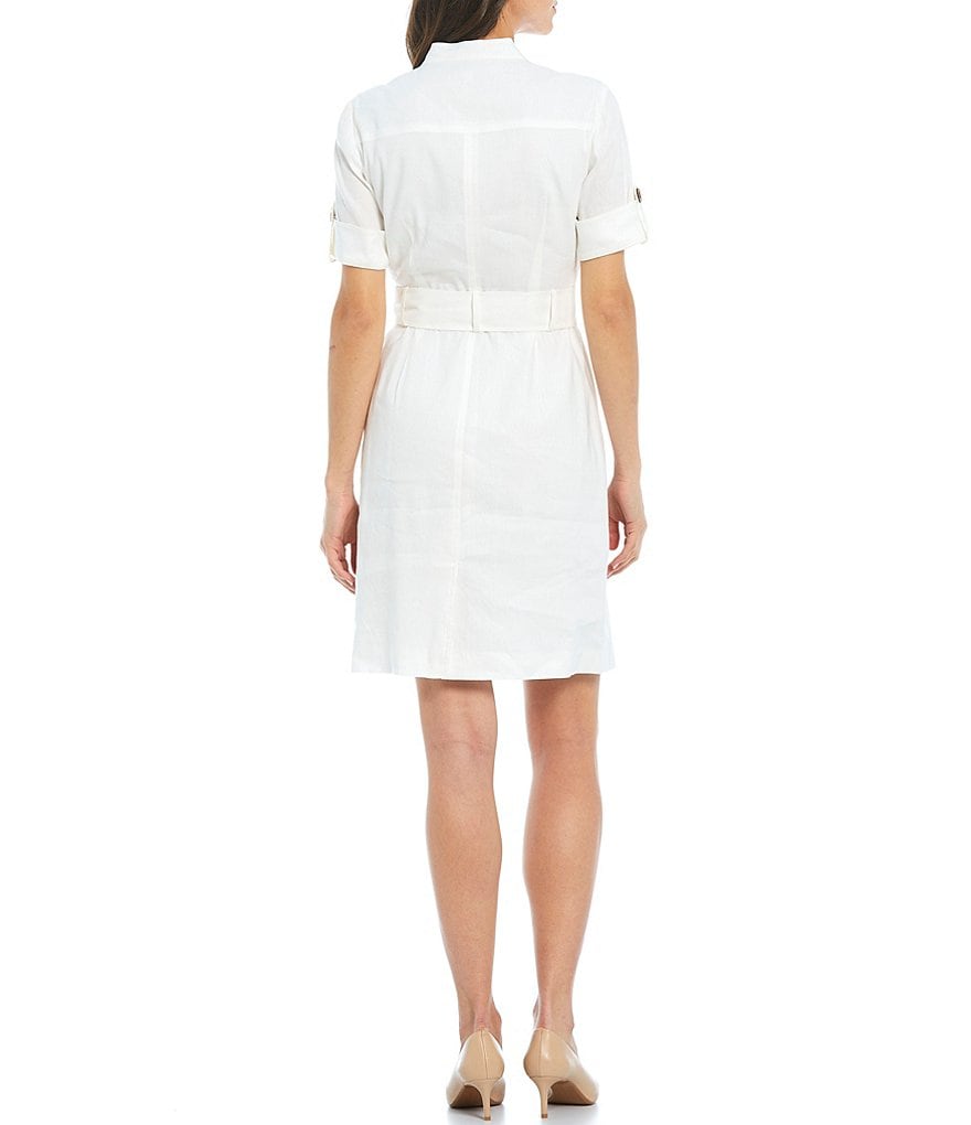 Preston & York Beth Linen Blend Utility Shift Dress