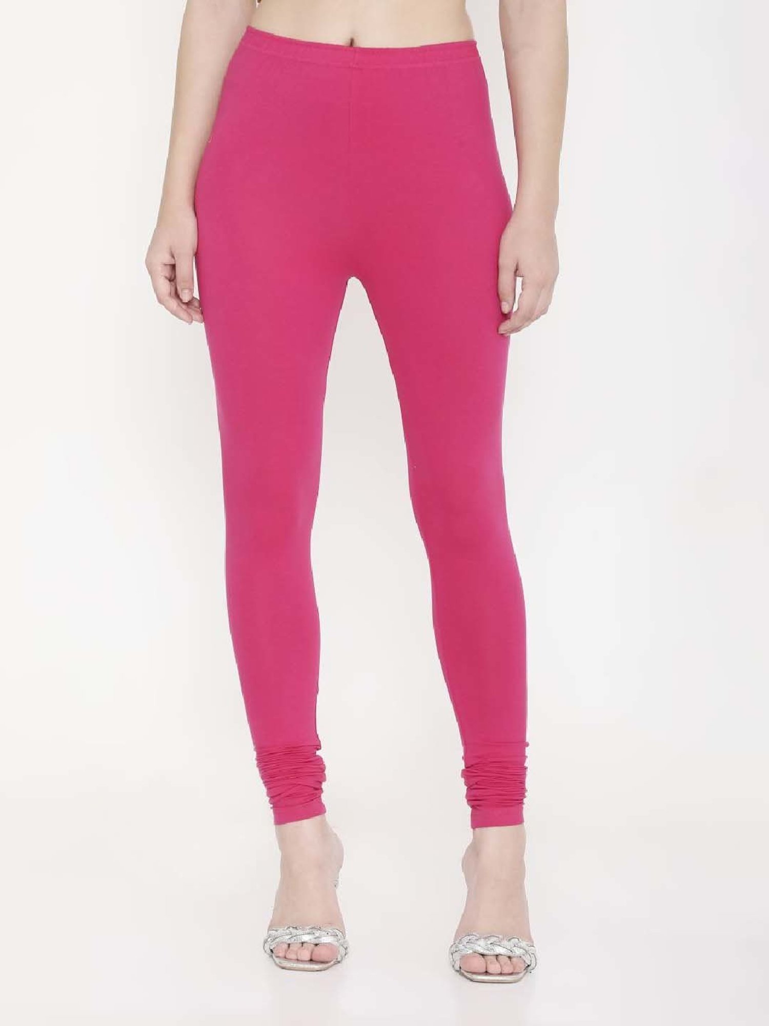FEELINGS Pink Plain Churidar Leggings