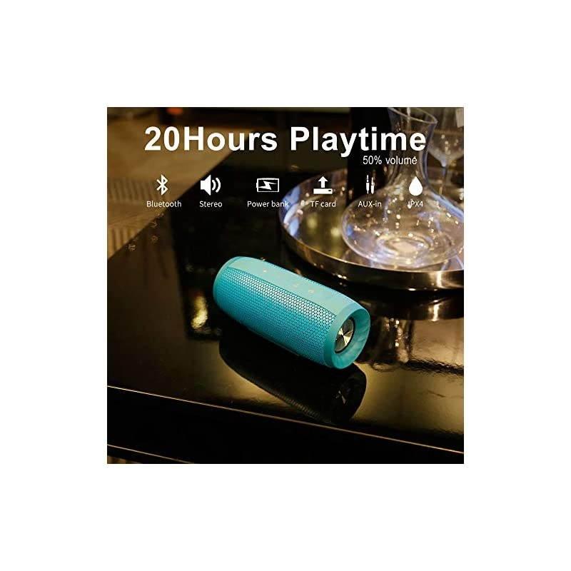 Wirless Speakers Portable Bluetooth Speakers 20W S16 MusicUnicorn Loud Stereo Sound & Handfree Calling,External Charger 4000mAh Battery Compatible with iPhone, Samsung, Huawei -Blue